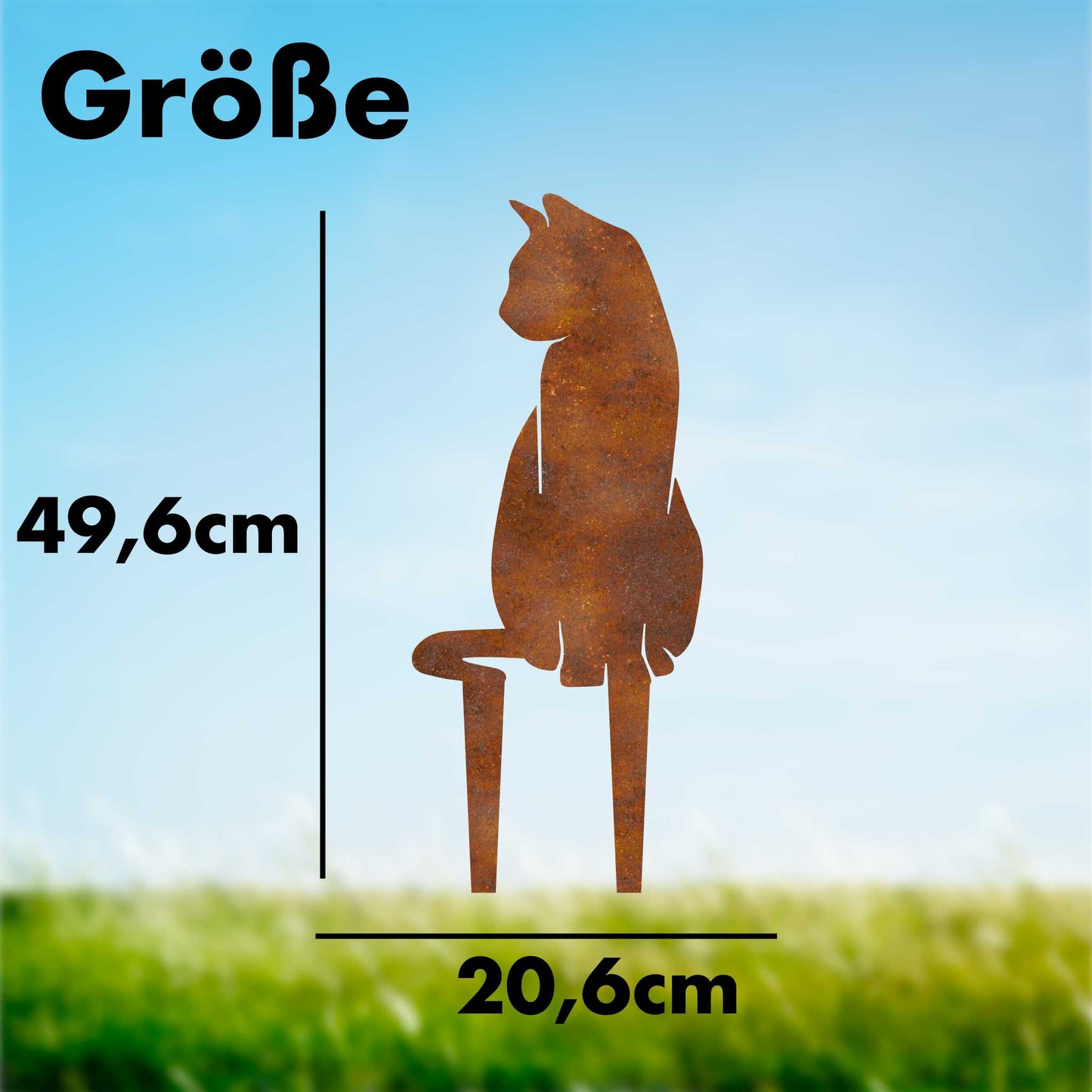 Sitzende Katze Gartenstecker